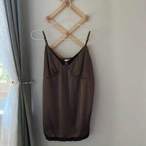 brown slip top